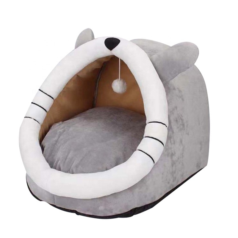 Cat Bed Cozy Cave Soft Textile Cotton Cute Pet House Washable Removable for Cats and Small Dogs Four Seasons Warm Pet Bed