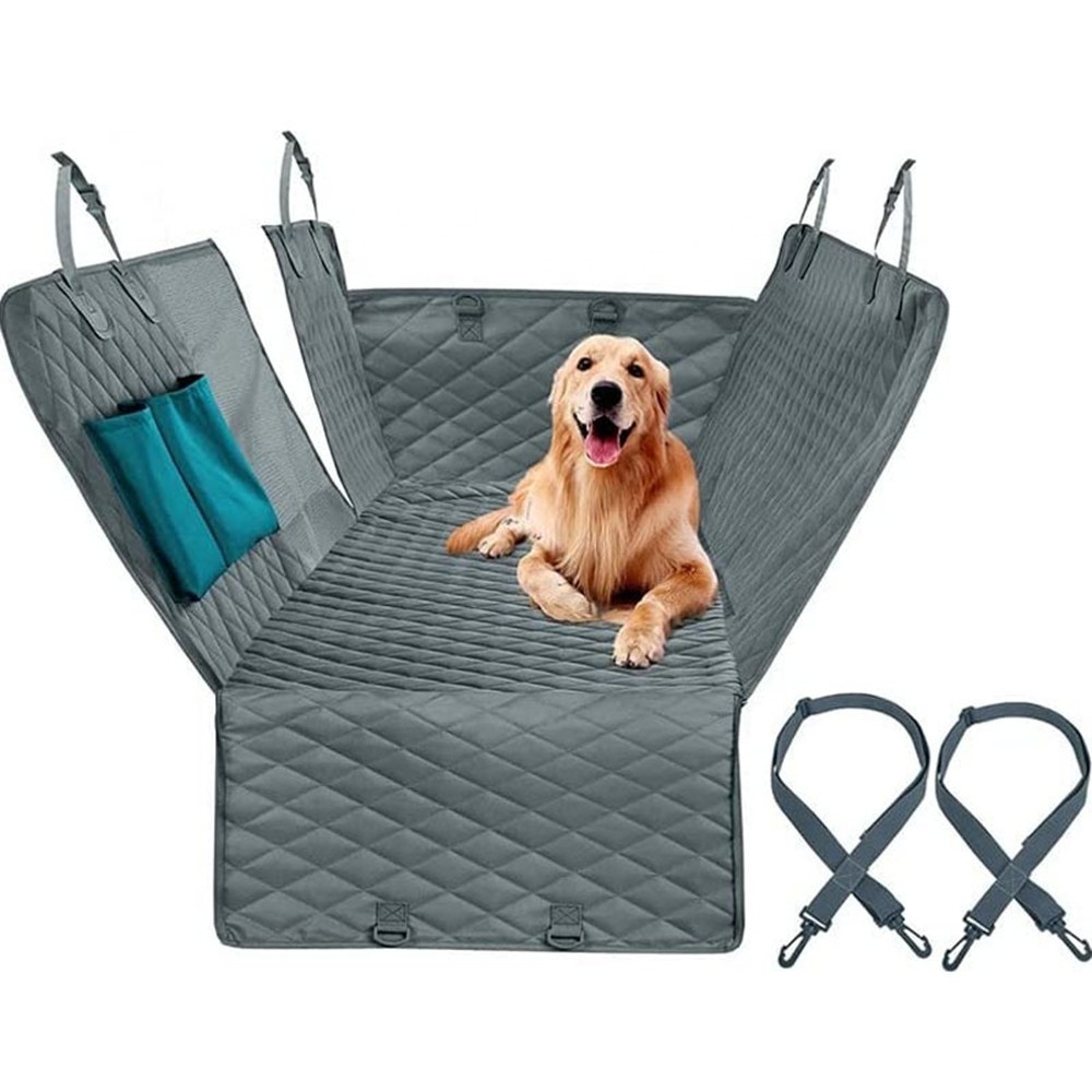 Pet Seat Cover with Mesh Window, Waterproof Anti  Nonslip Back Seat Dog Hammock,  Pet Protector for Car Rear Seat with Pockets