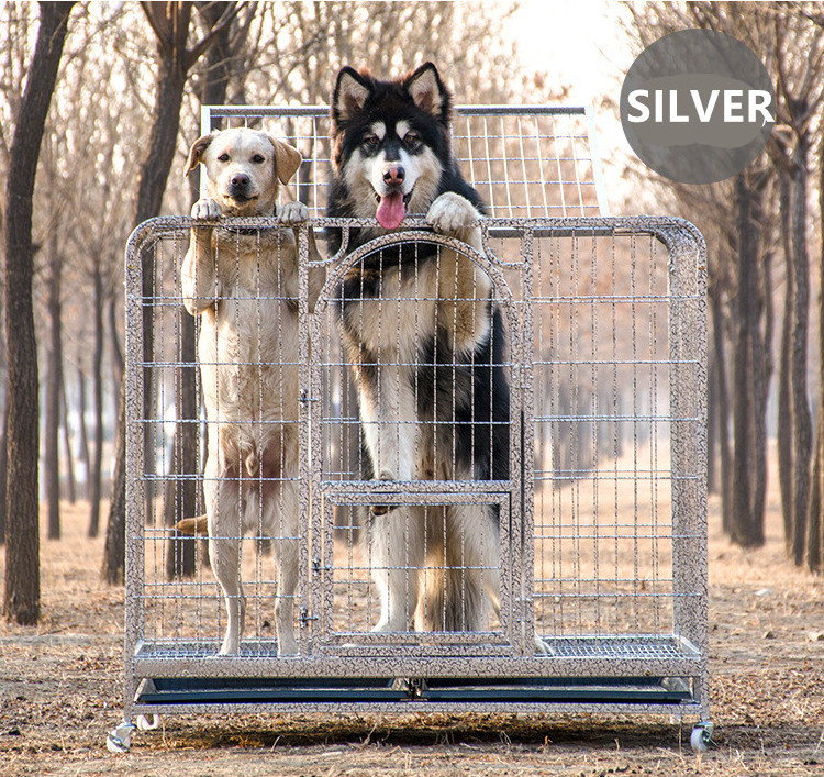 Factory Customize Extra Large Double Doors With Skylight Dog Cage Durable Bold Large Pet Dog Crate Movable Heavy Dog Crate