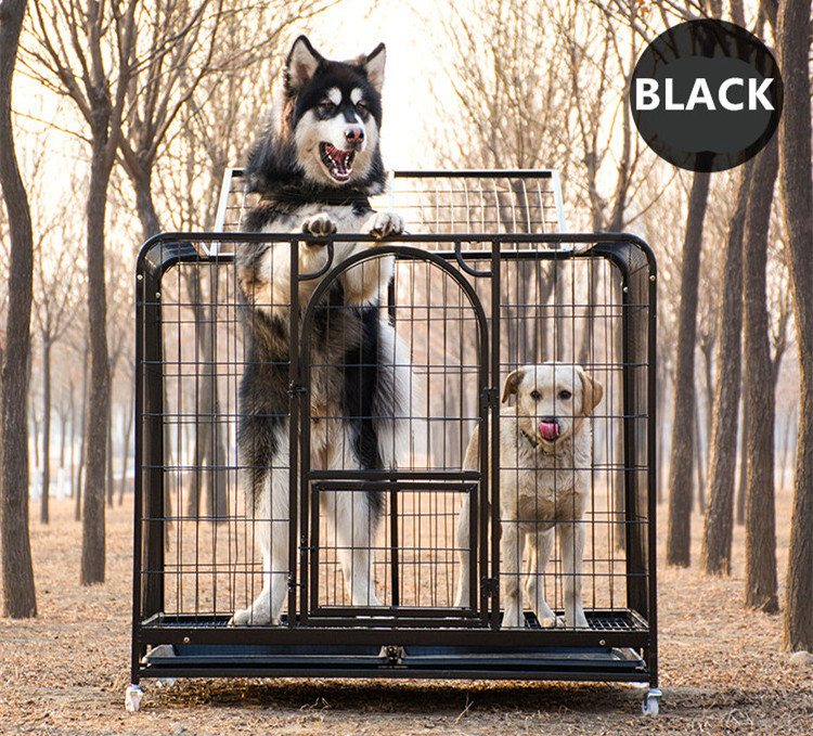 Factory Customize Extra Large Double Doors With Skylight Dog Cage Durable Bold Large Pet Dog Crate Movable Heavy Dog Crate