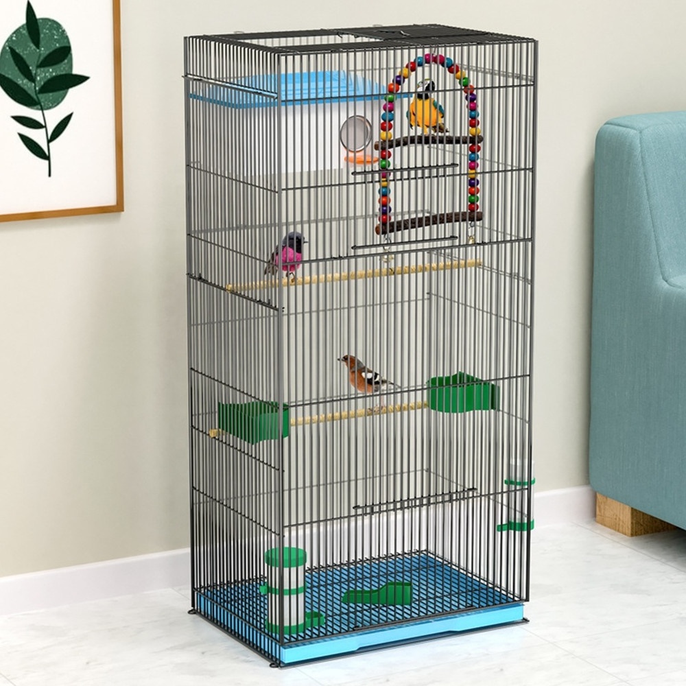 Luxury Large Bird Cage with Rolling Stand Open Top and Bird Swing, Bird Villa For Parrot Peony Xuan Feng Myna