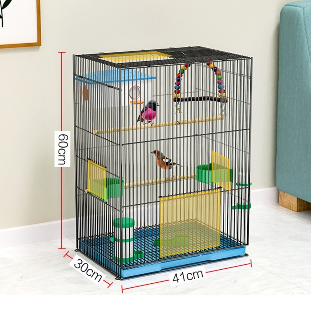 Luxury Large Bird Cage with Rolling Stand Open Top and Bird Swing, Bird Villa For Parrot Peony Xuan Feng Myna