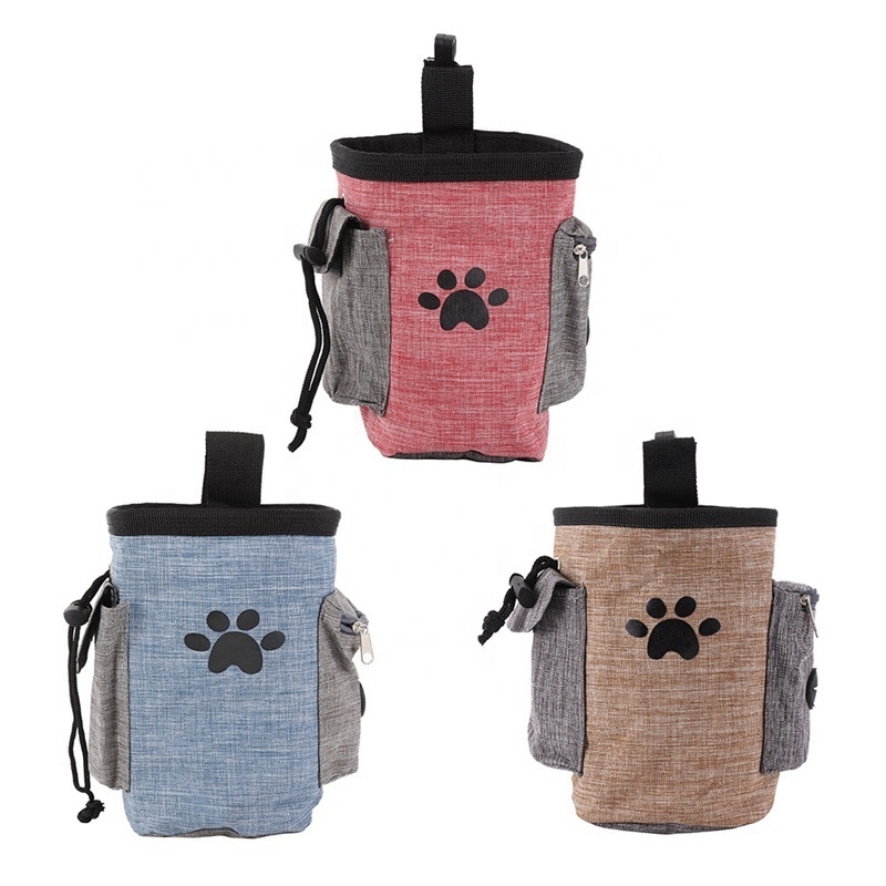 Pet Dog Treat Training Pouch Side Bag with Poop Bag Dispenser Waist Pouch