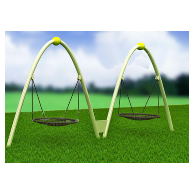 Public Attractive Double Metal Basket Net Swing outdoor park swing for exercise and fun