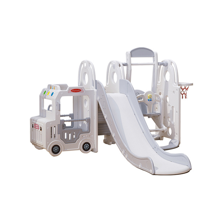 Qiaoqiao Indoor Playground Multifunctional Car Plastic Slides Set Swing