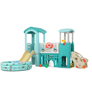 Qiaoqiao Playhouse With Slide and Swing Set Indoor Plastic Kindergarten Toys for Kids