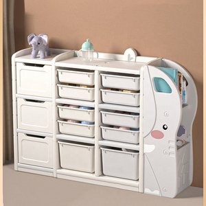 QiaoQiao kids furniture cabinet toy shelf daycare Elephant Type Plastic Cabinet Toy Book Storage Shelf