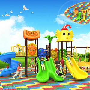 QiaoQiao plastic slide and swing outdoor playground with kids outdoor playground equipment slide for children