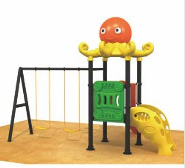 Qiao Qiao  garden kids playground small play house with slide and swing for home backyard