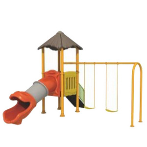 Qiao Qiao  garden kids playground small play house with slide and swing for home backyard