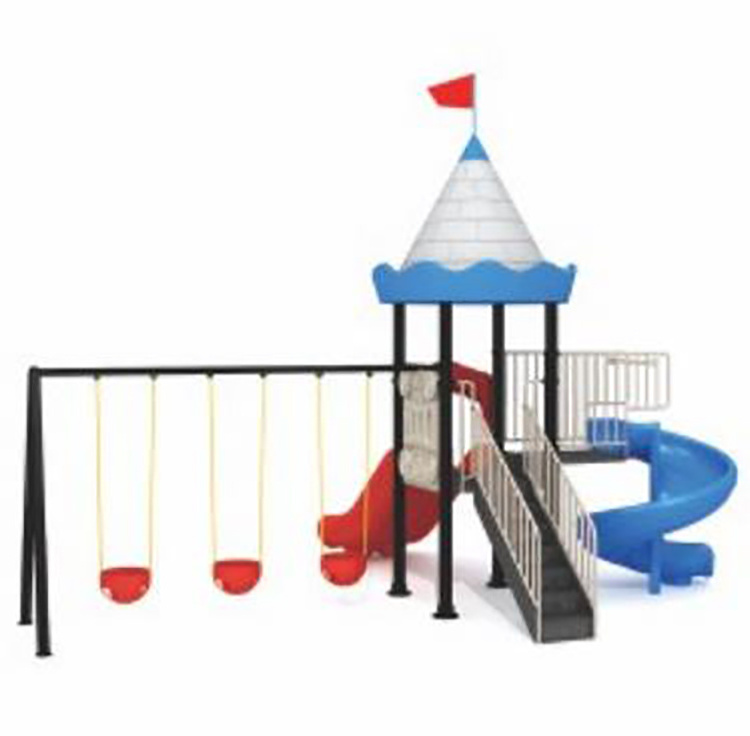 Qiao Qiao  garden kids playground small play house with slide and swing for home backyard