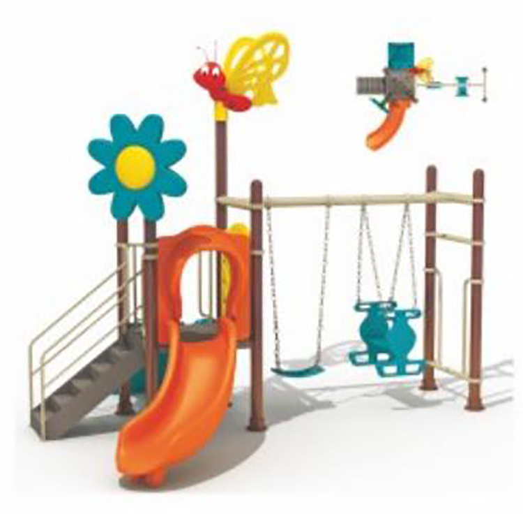 Qiao Qiao  garden kids playground small play house with slide and swing for home backyard