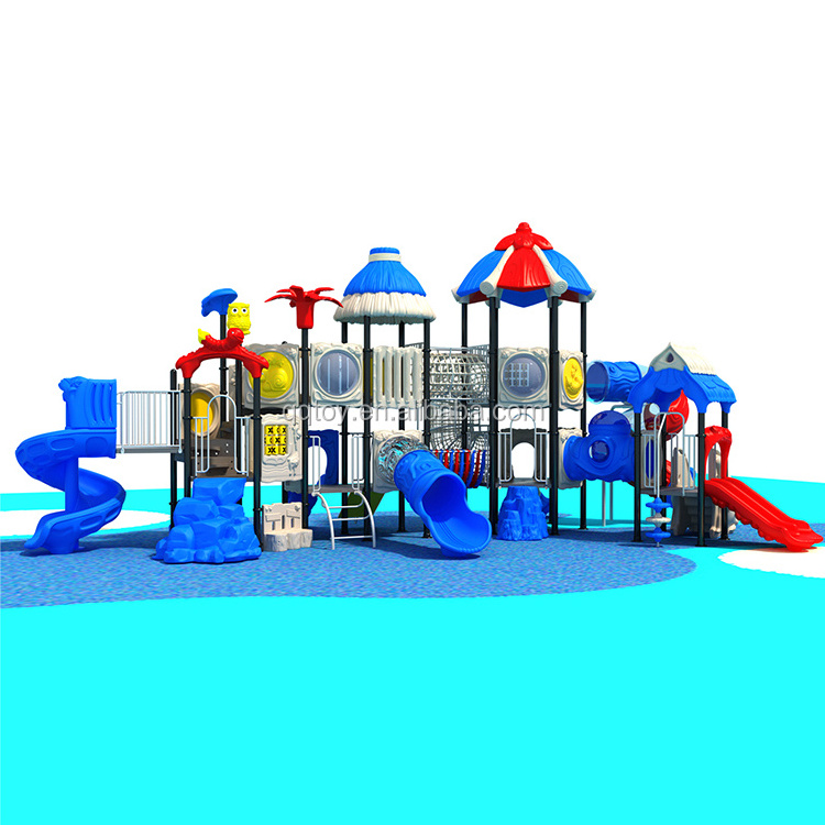 amusement park children playground  large outdoor plastic slide