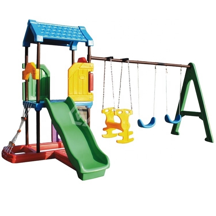 Qiao Qiao plastic game toy house swing with slide and swing for children