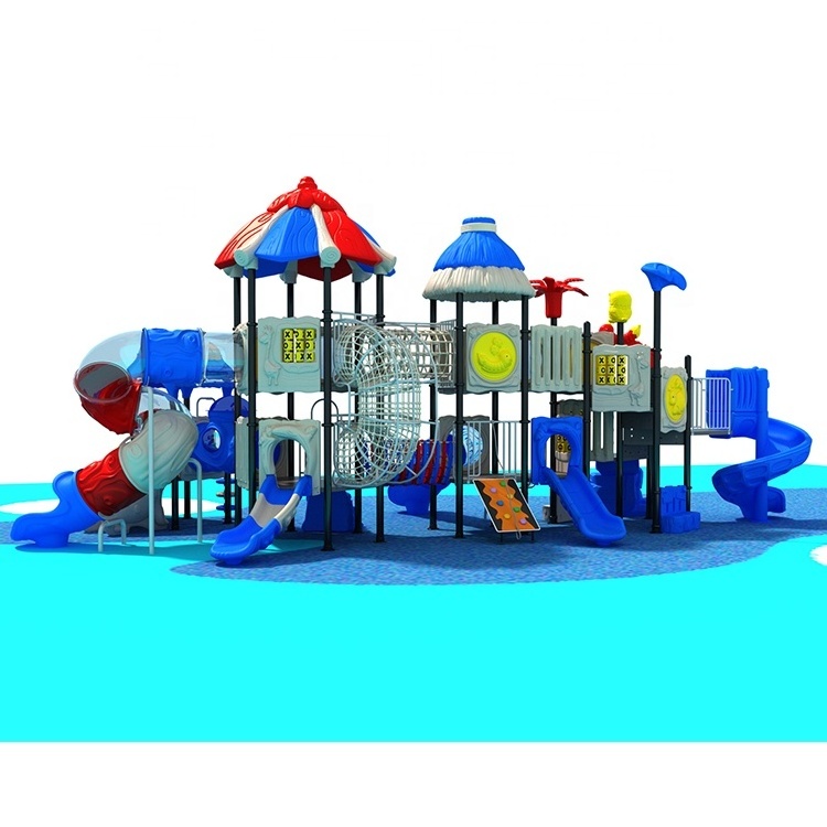 amusement park children playground  large outdoor plastic slide