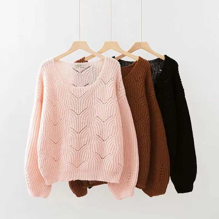 Autumn High quality machine knit Multi color softness Sexy women clothes Wrap Swing sweater