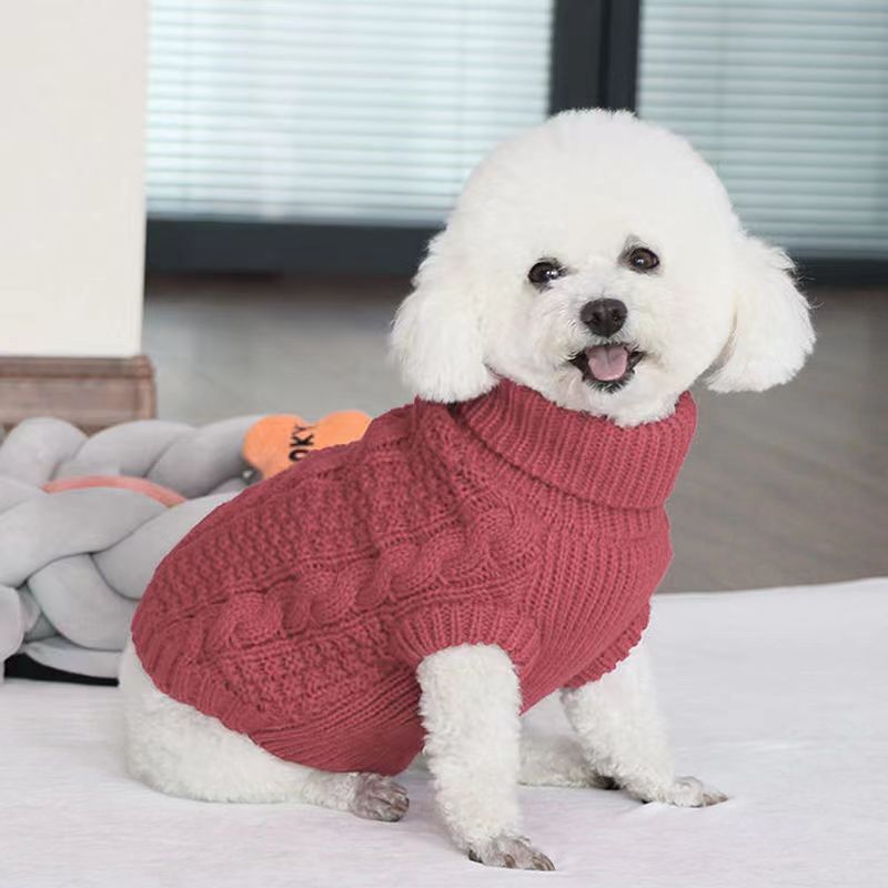 Winter Cute Xxx Small Custom 15 Colors Hand Knitting Dog Clothes Luxury Brand Pet Clothes Dog Sweater Product For Dog Clothes