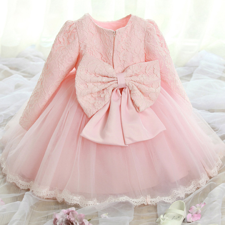 Autumn winter long sleeves 1-10 years baby party dress girl