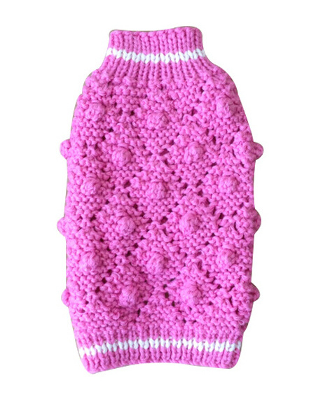 Good Quality Hand Knit Crochet Plush Puppy Pet Cloth Lovely Overall Winter Warm Pullover Jumper Dogs Sweater