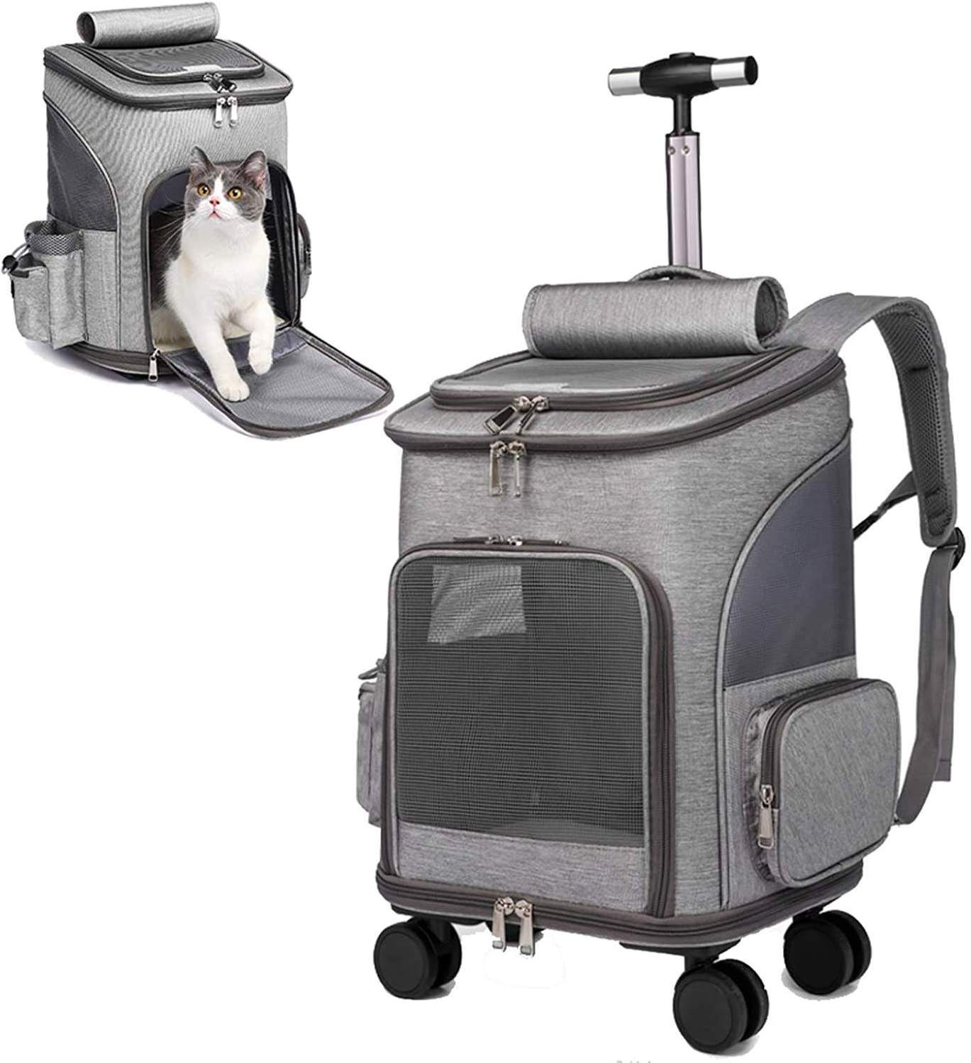 2024 Wheeled Pet Carrier Backpack Pet Stroller Travel Carrier for Pet Travel