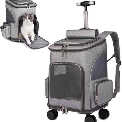 2024 Wheeled Pet Carrier Backpack Pet Stroller Travel Carrier for Pet Travel