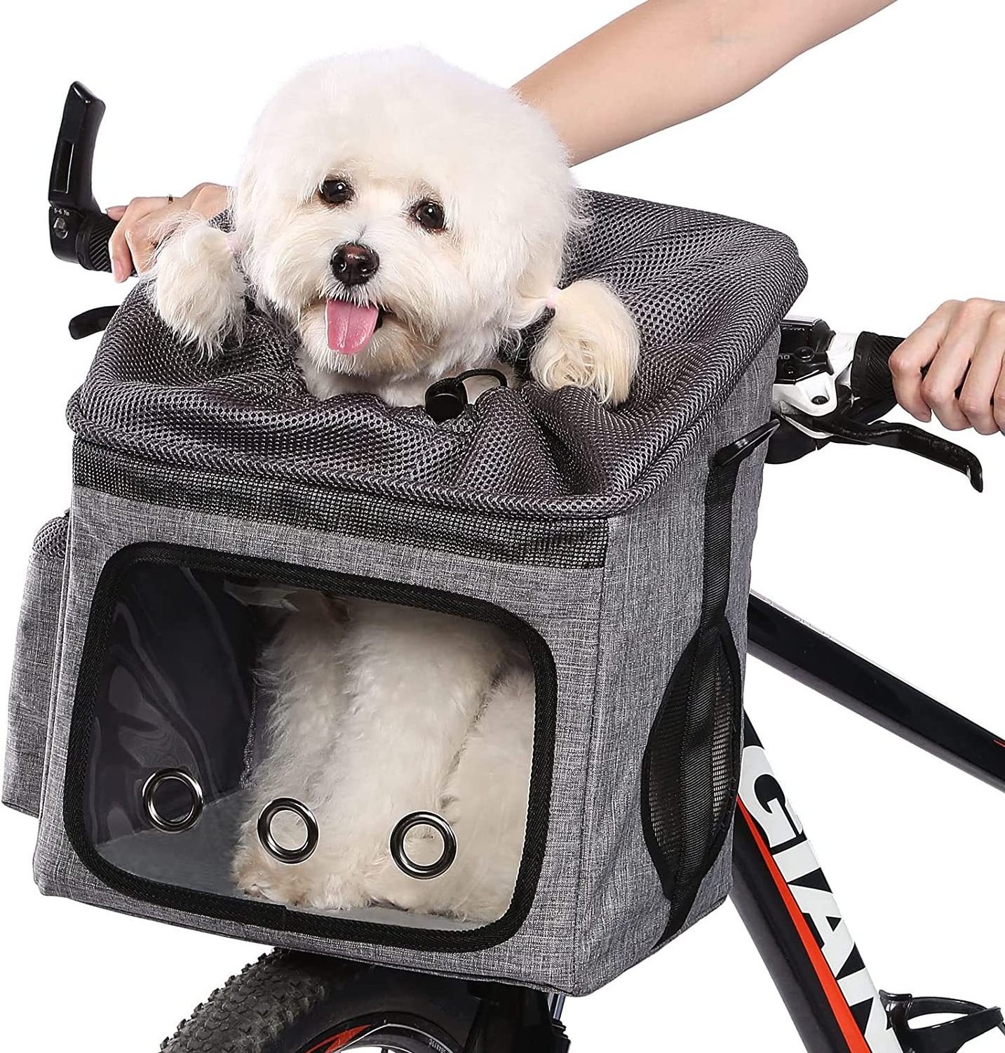 Lazy Pet Pet Bike Basket Bag Bicycle Front Carrier Dog Carrier Travel Seat Bag for Travel Accessories Brown Under 13.2lbs