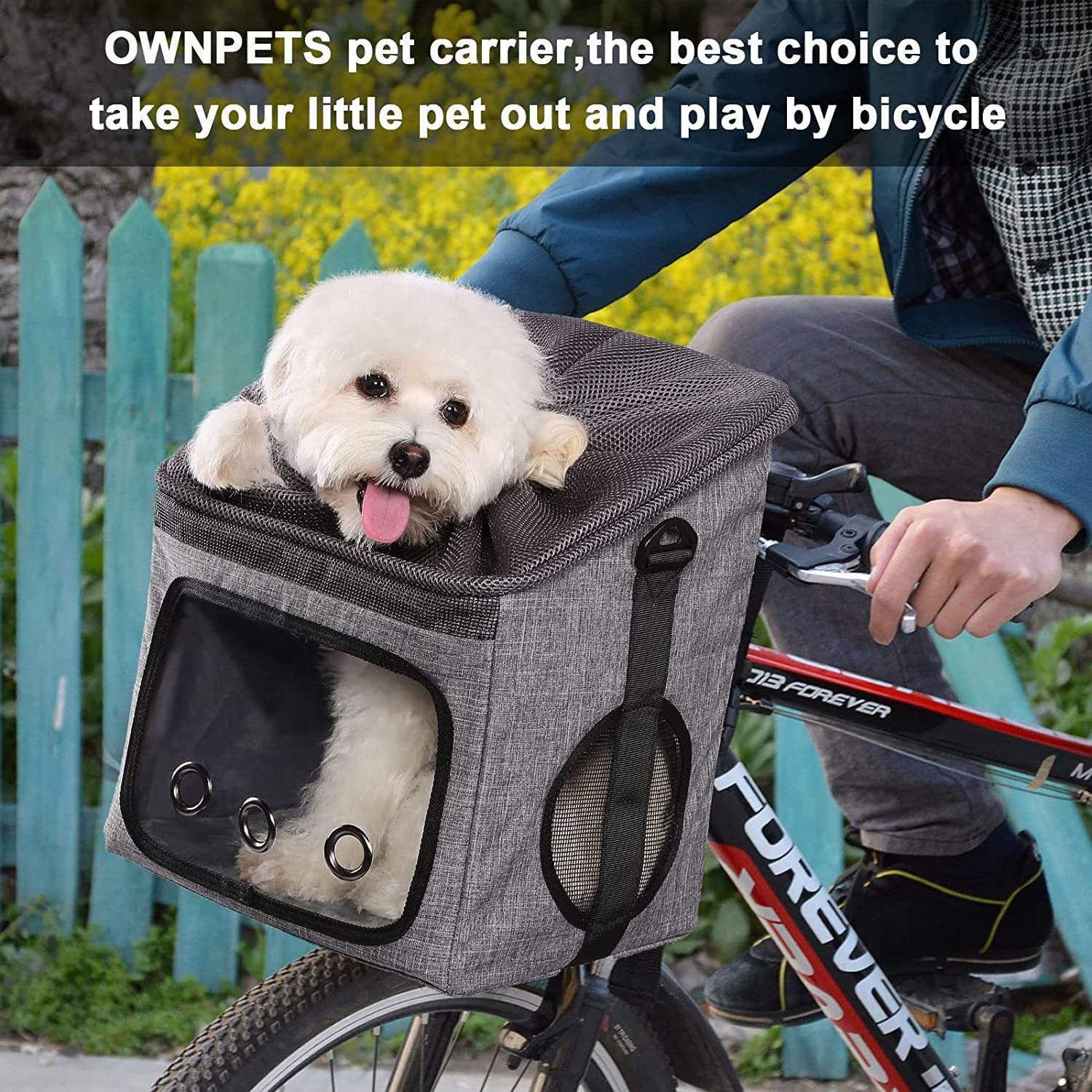 Lazy Pet Pet Bike Basket Bag Bicycle Front Carrier Dog Carrier Travel Seat Bag for Travel Accessories Brown Under 13.2lbs