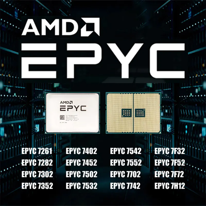 Amd all series Processor Cache 256MB 64C 128T TDP 200W 2.0GHZ Epyc 7702P 7662 7642 7552 7542 7532 7702 CPU for server