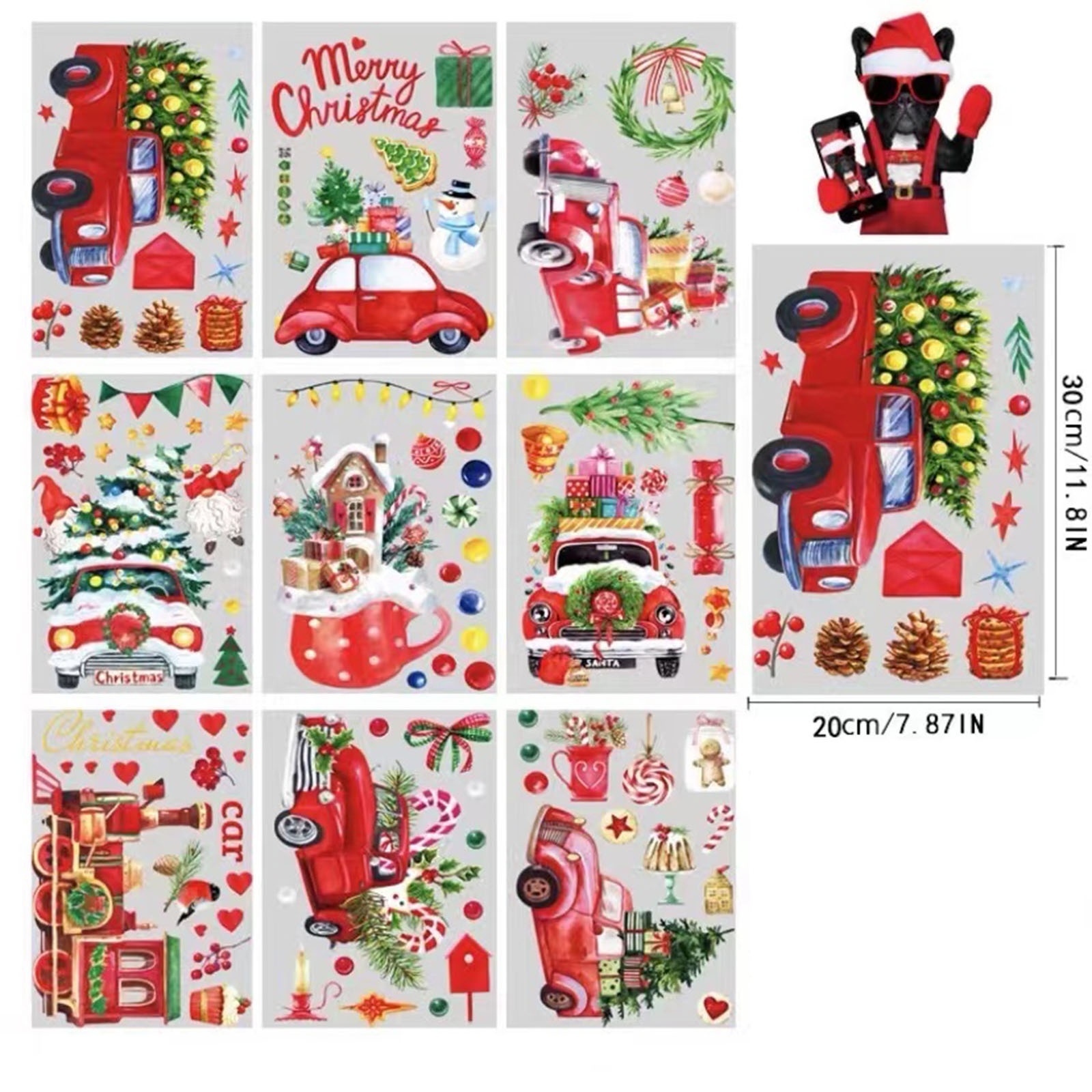 Christmas Decorations Window Clings Stickers Snowman Christmas Windows Stickers