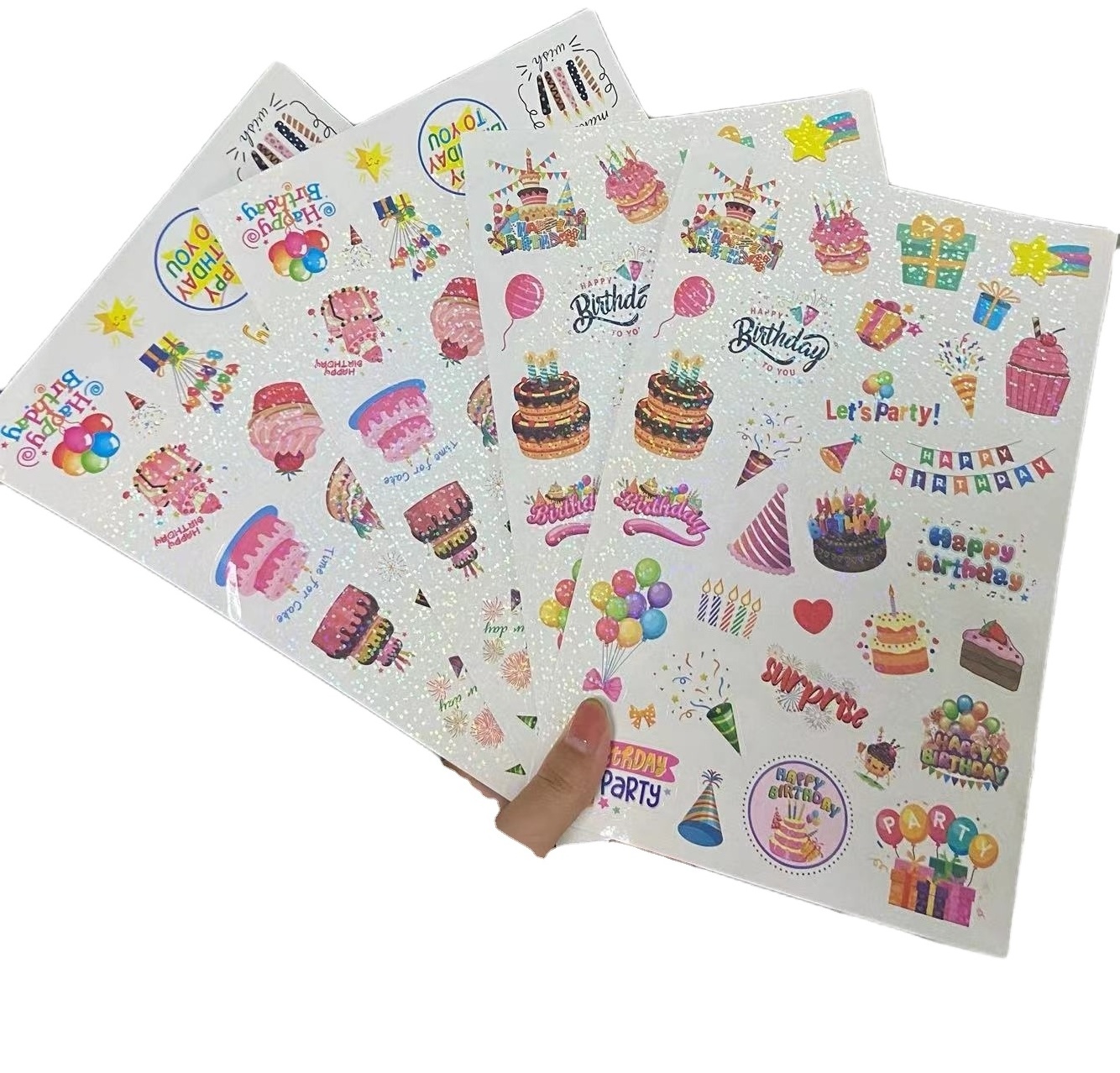 Custom Adhesive PVC Waterproof Vinyl Stickers Set Personalized Sticker Bulk In Bags