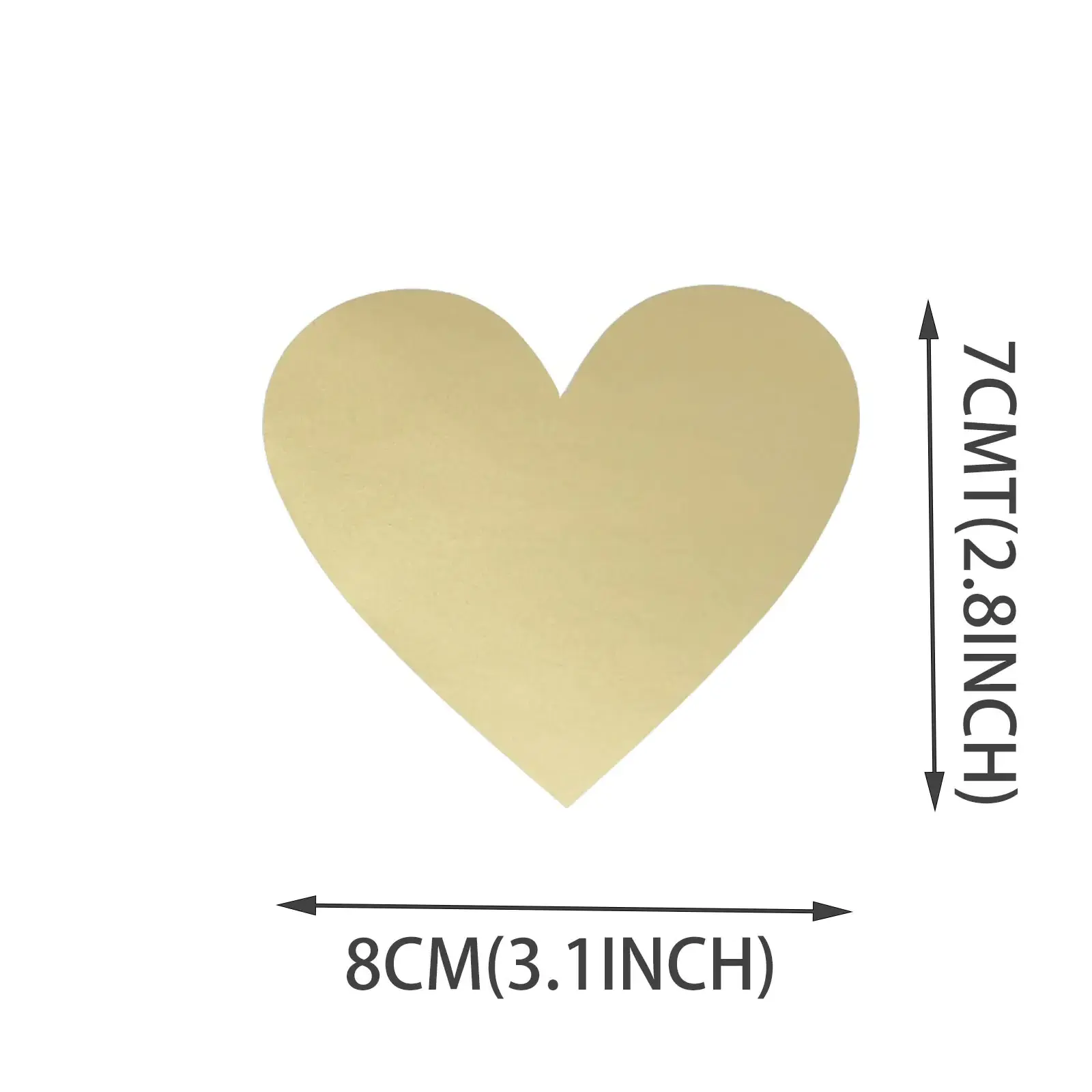 Scratch off Stickers Love Heart Shape Blank for Secret Code Cover Home Game Wedding Message 70mm*80mm Gold Heart