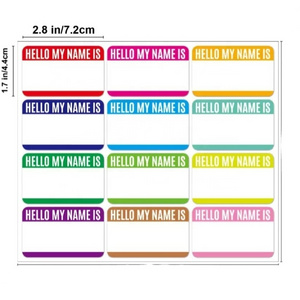 Custom Adhesive Name Tag Label Stickers Sheets Hello My Name Is Sticker Colorful Name Tag Identification Sticker