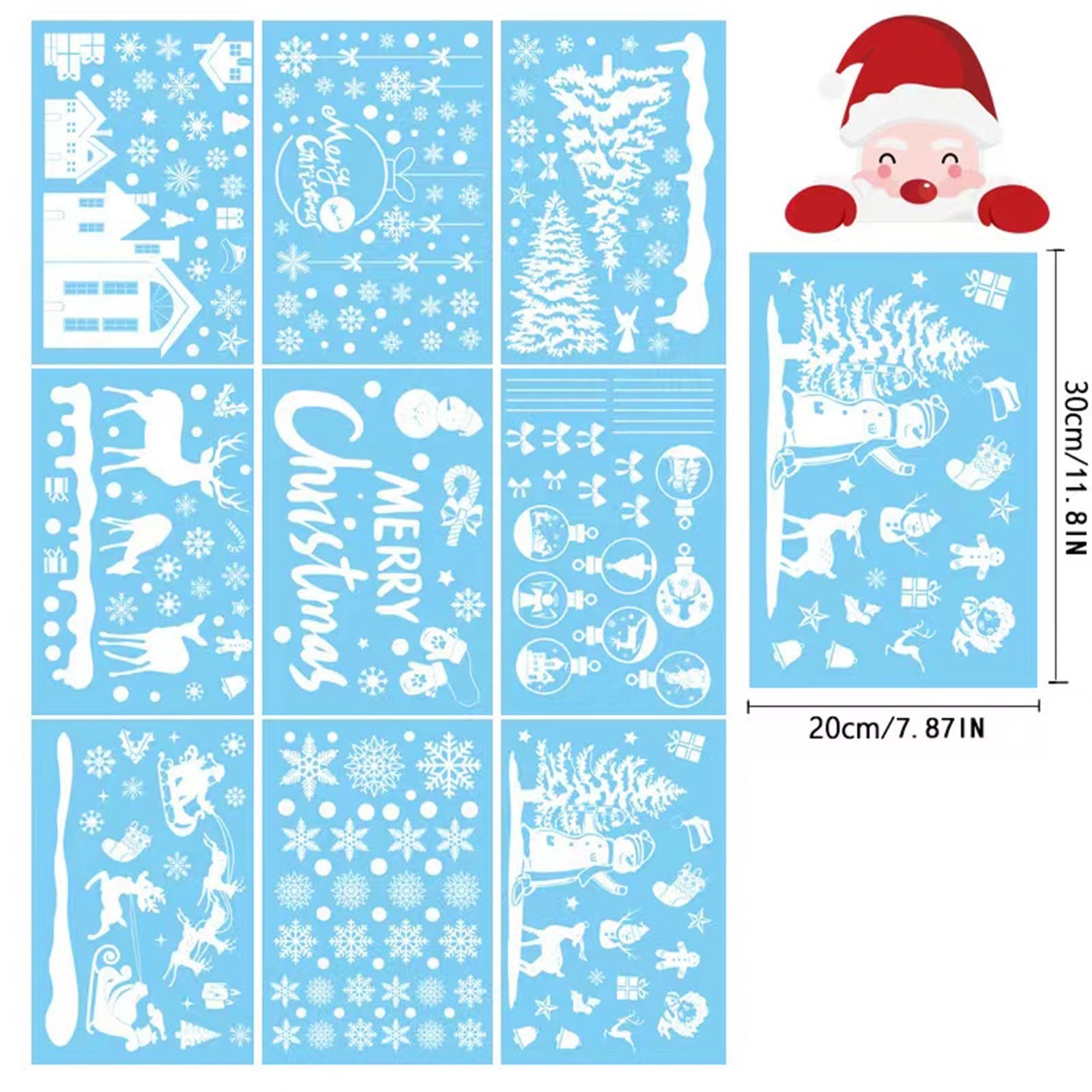 Christmas Decorations Window Clings Stickers Snowman Christmas Windows Stickers