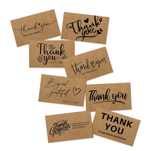 Custom Thank You Card 50pcs/bag Thank You Cards for Supporting My Small Business Kraft Paper Handmade Crafts Decoration Cards