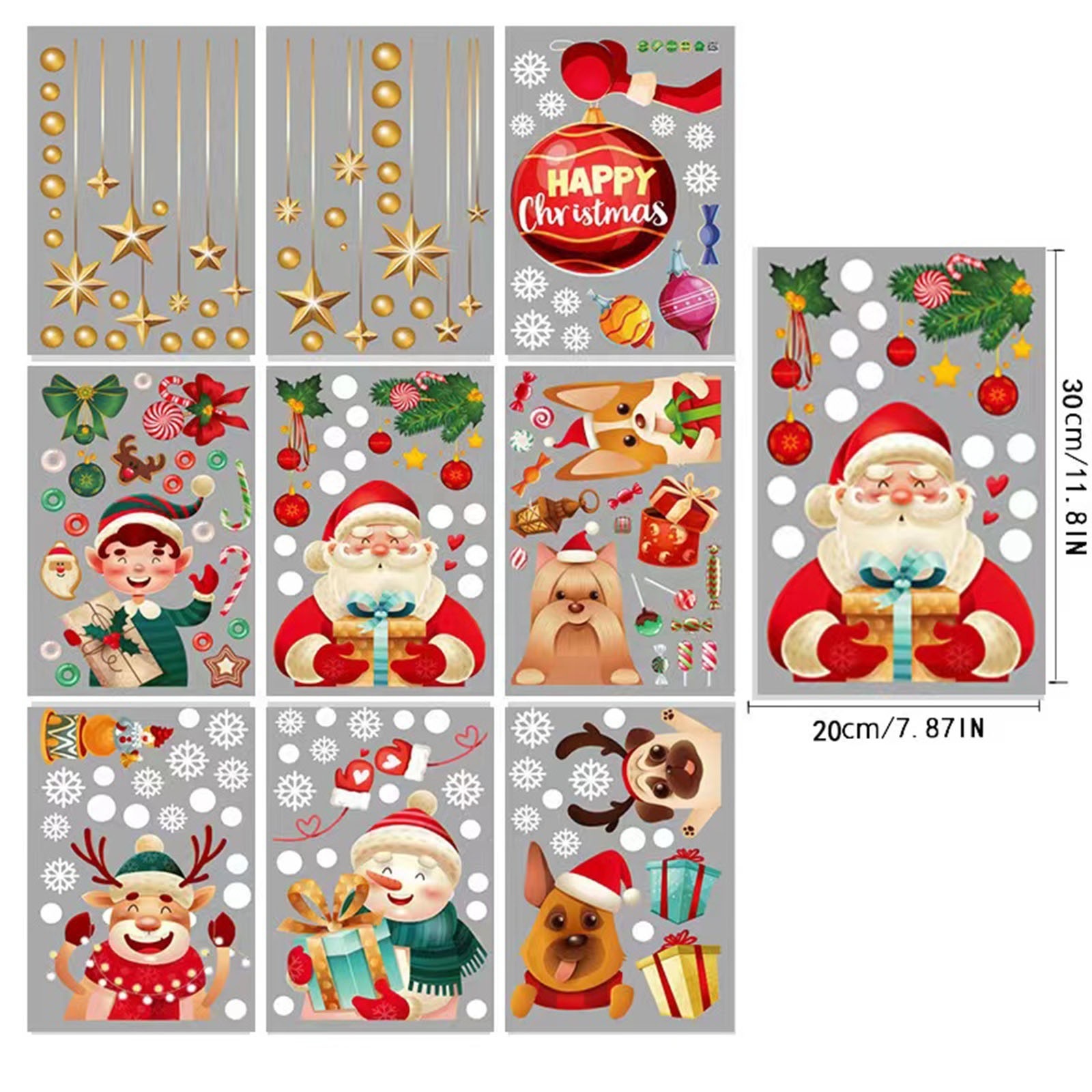 Christmas Decorations Window Clings Stickers Snowman Christmas Windows Stickers