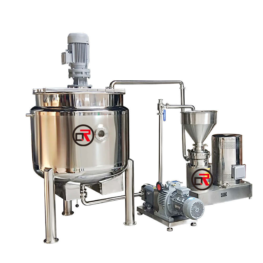 Steam heating jacket tank reactor in 500 liter shampoo making machine lotion making cosmetic emulsifier machine