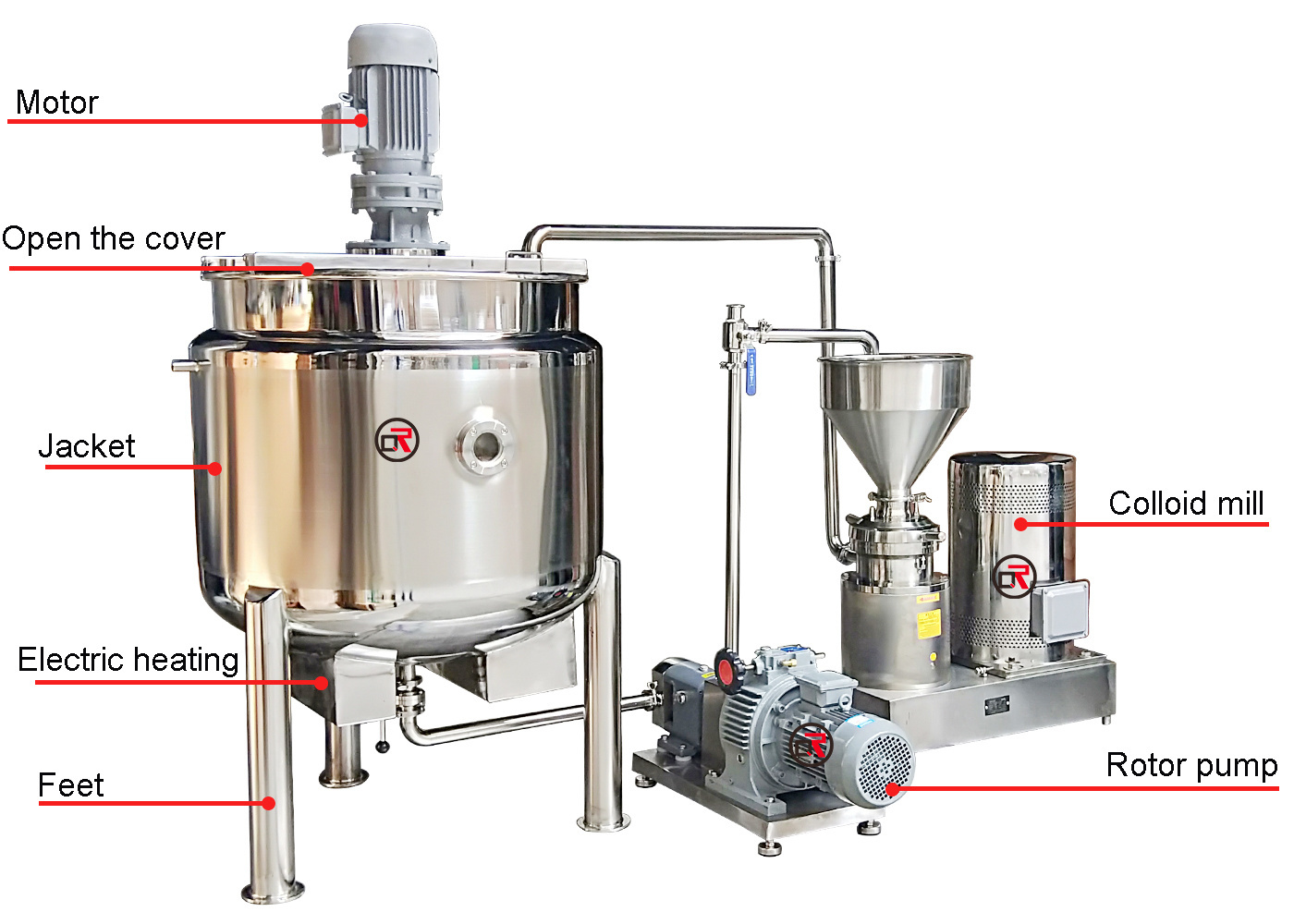 tank agitator mixer stainless steel liquid mixing tank detergent powder making machine