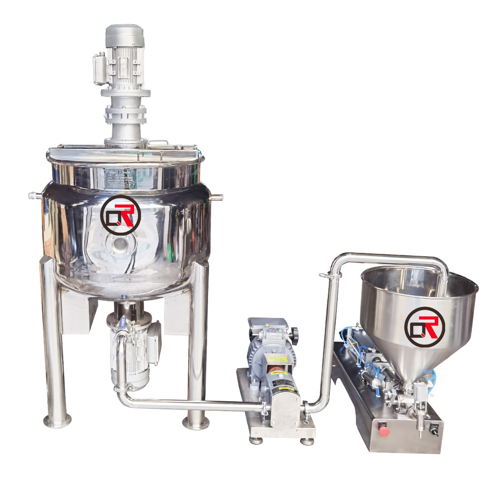 chemicals soap and detergent production Stainless steel wheels flange vacuum pressure liquid mixing tank sauce mixer machine