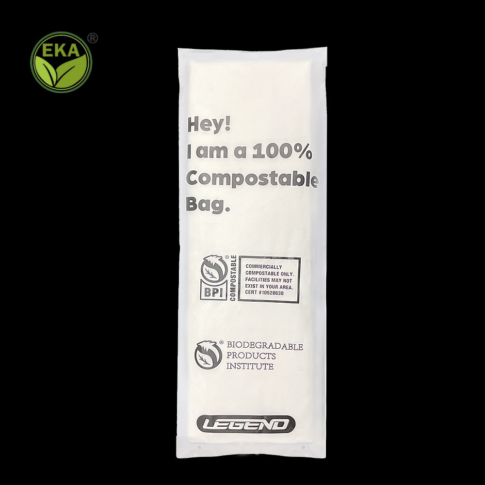 Compostable Adhesive Pouch Package Hoodies Bag Biodegradable Transparent Frost Clothing Packaging Bags