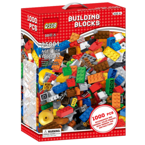 1000 Pieces Plastic Classic Building Bricks Kit, DIY Toy Bricks Basic 300pcs  Building Blocks Set with All Major Brands