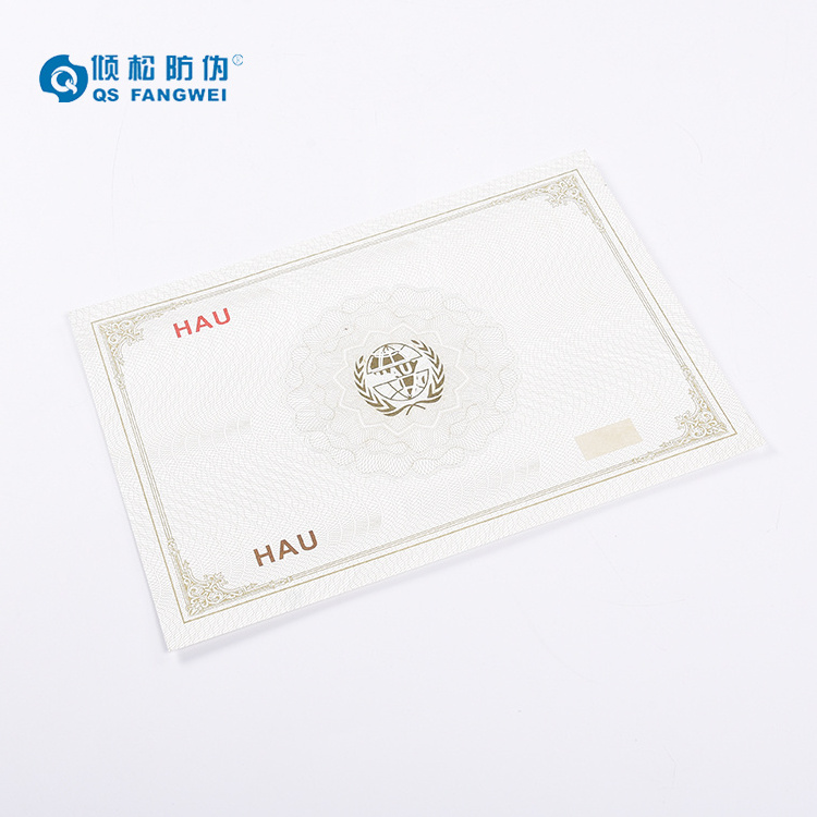 Custom Security Line Collection Security Degree Certificate Printing Paper