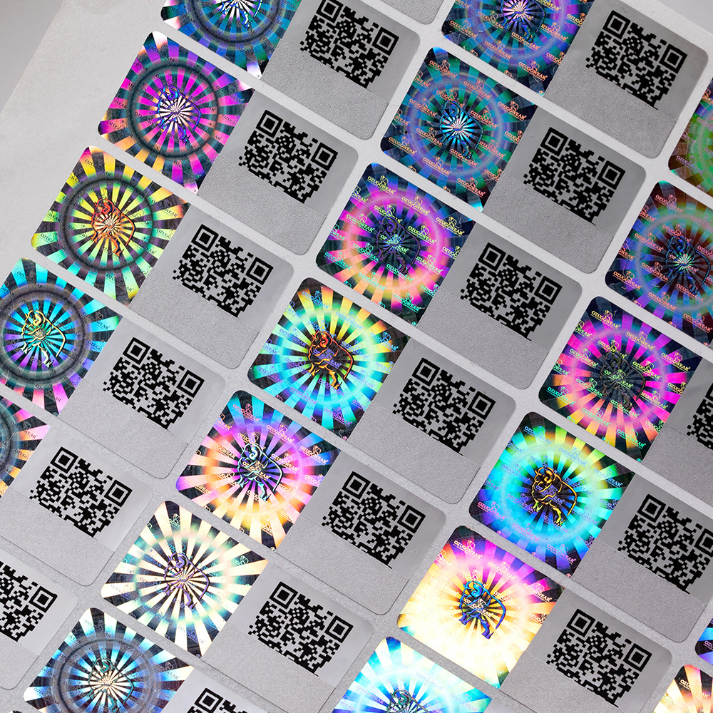 Custom Scratch off Sticker Hologram Labels Printing QR Code Holographic Stickers