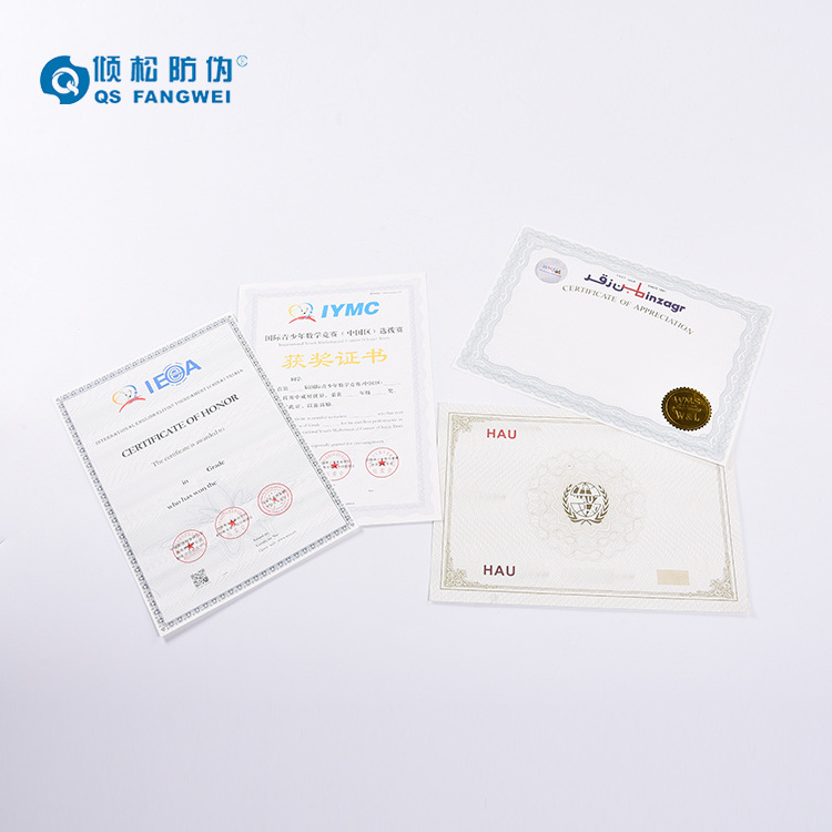 Custom Security Certificate Printing Paper, Anti-Counterfeiting Certificate Of Authentication