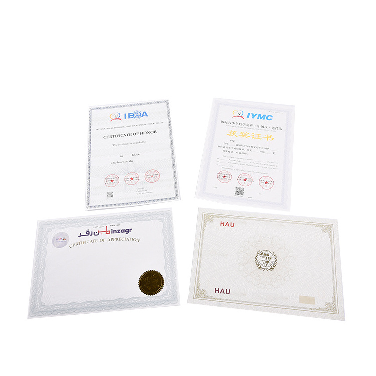 Custom Security Certificate Printing Paper, Anti-Counterfeiting Certificate Of Authentication