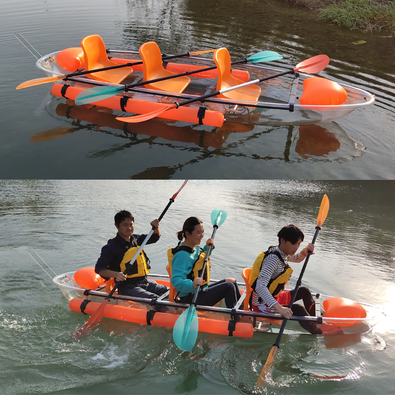 Three person transparent   Clear PC  kayak for sale