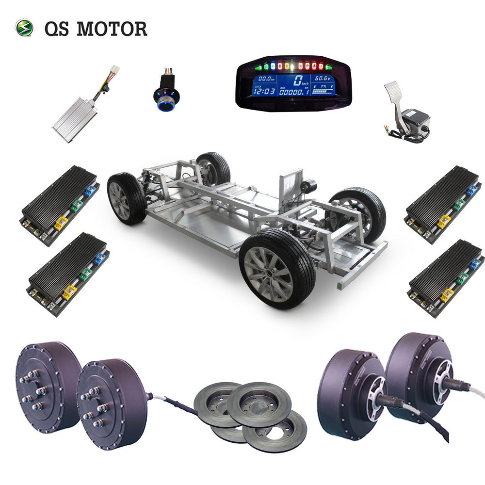 QS Motor 273 8000W 4wd 96V 120kph BLDC brushless electric car hub motor conversion kits