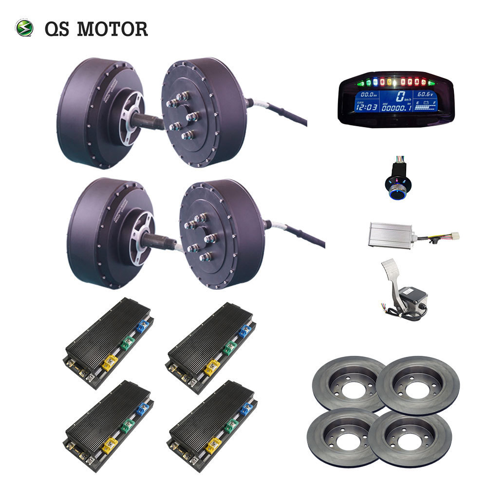 QS Motor 273 8000W 4wd 96V 120kph BLDC brushless electric car hub motor conversion kits