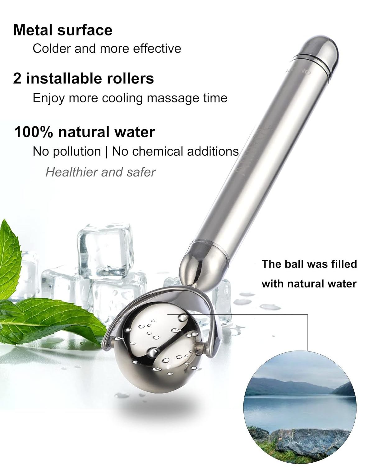 Electric Ice Roller for Face and Eye,Facial Ice Globes Beauty Tools,Electric Massage Ice Roller for Puffiness,Skin Care Tools