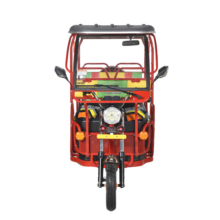 Customized Color 4 Passenger Seat Tuktuk Electric 3 Wheel Motorcycle Adult E Rickshaw Three Wheeler Bajaj Tricycle