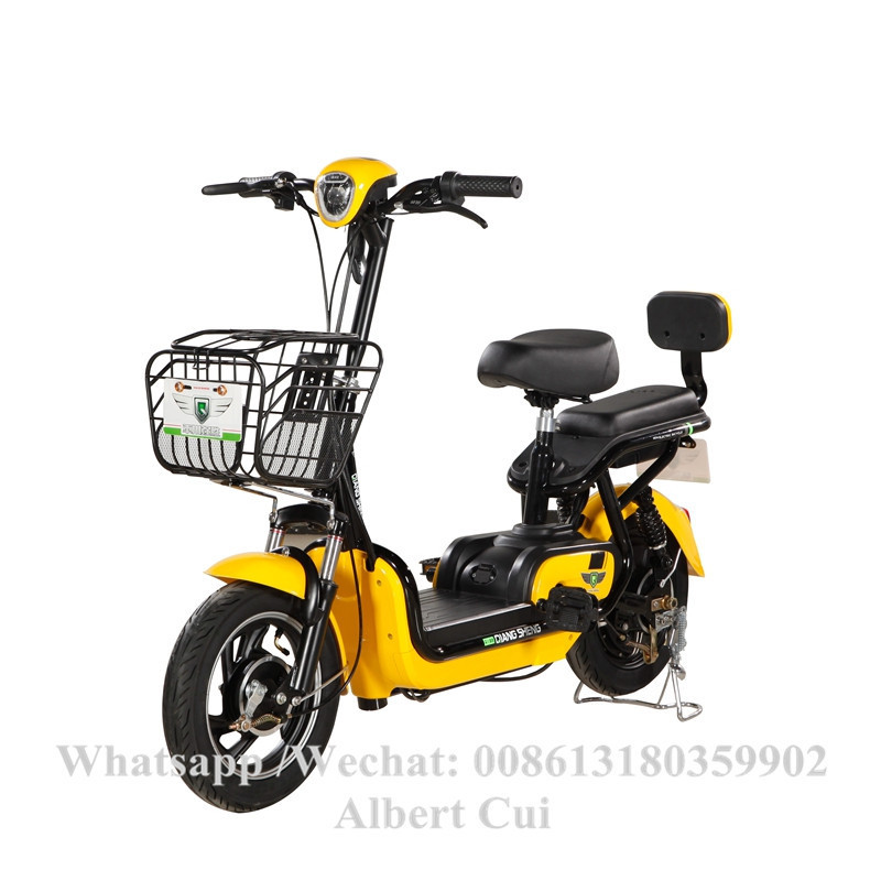 2023 New 2 Wheel Cheap Electric Moped Bike With Pedals Electrica Ebike Scooter 350W 48V Bicycle Electric 2 Seat E Bike